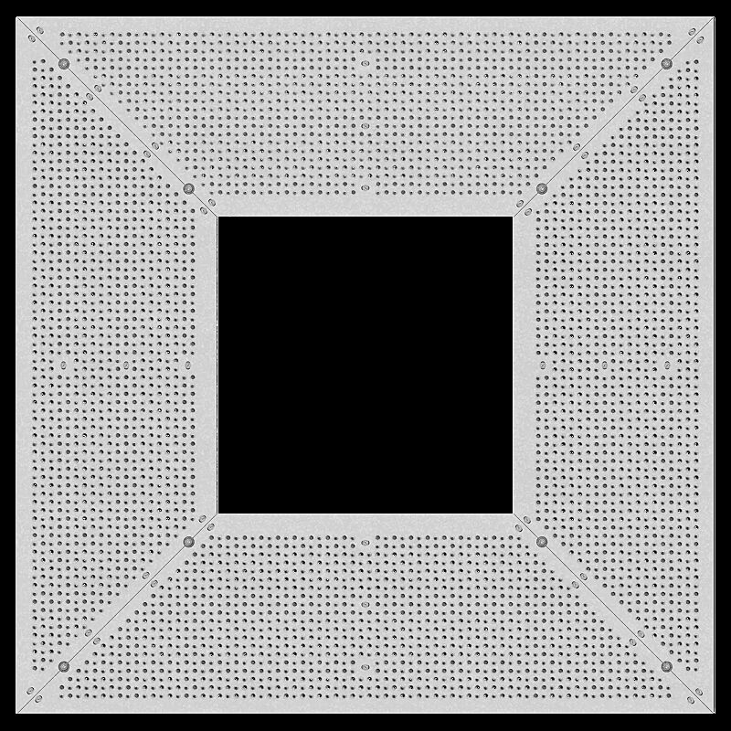 Baumschutzrost TABER, Breite x Tiefe 2000 x 2000 mm, Unterkonstrukion verzinkt, Blechprofil-Segmente mit Prägung City feuerverzinkt