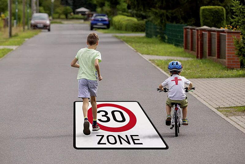 Thermoplastische Markierung BEGINN ZONE 30