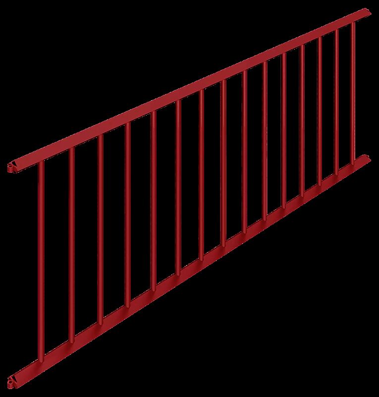 Gittergeländer MANOM, Breite 2000 mm, in rot