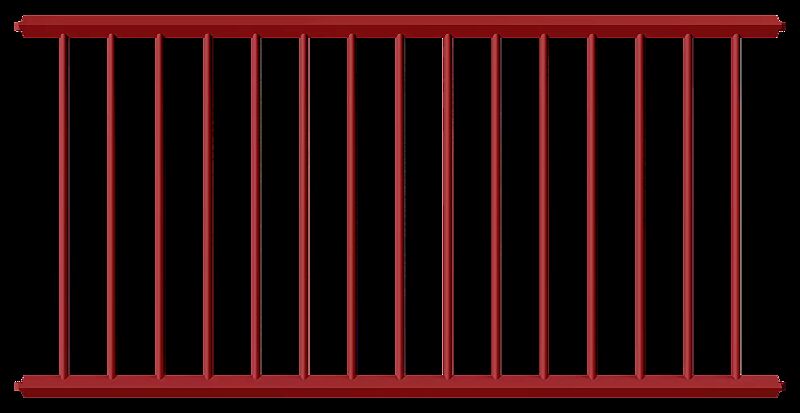 Gittergeländer MANOM, Breite 2000 mm, in rot
