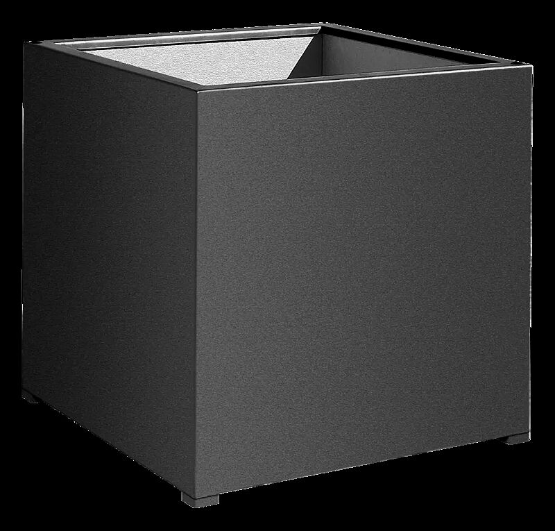 Pflanzbehälter MALOUT NEW, quadratisch, 34 Liter, Höhe 400 mm, Stahlteile in RAL 7016 anthrazitgrau