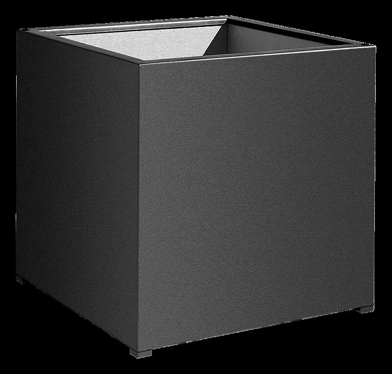 Pflanzbehälter MALOUT NEW, quadratisch, 53 Liter, Höhe 450 mm, Stahlteile in RAL 7016 anthrazitgrau