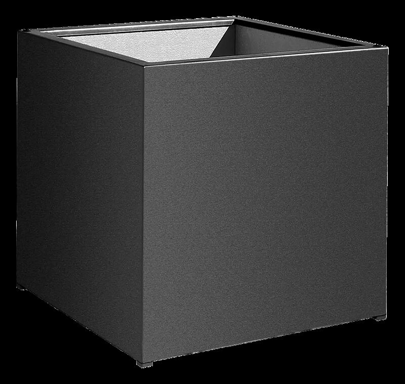 Pflanzbehälter MALOUT NEW, quadratisch, 193 Liter, Höhe 650 mm, Stahlteile in RAL 7016 anthrazitgrau
