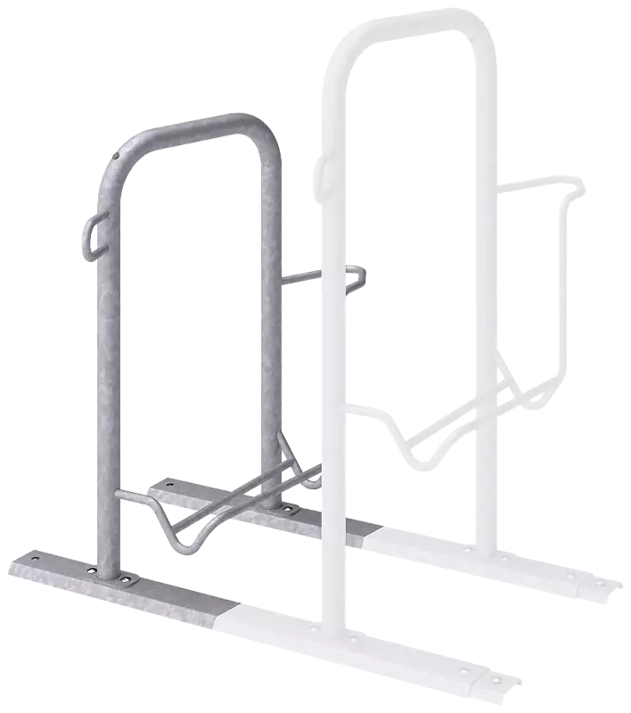 Fahrradparker ZIROS, einseitig 90°, tief / hoch, Radabstand 500 mm, zum Aufdübeln bei +/- 0 mm, feuerverzinkt