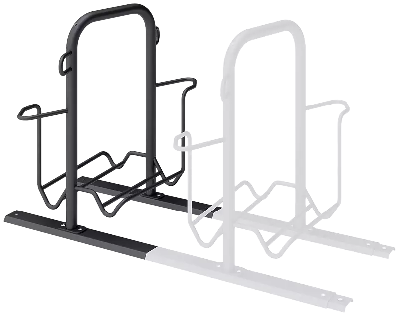 Fahrradparker ZIROS, doppelseitig 90°, tief / tief, Radabstand 700 mm, zum Aufdübeln bei +/- 0 mm, in RAL 7016 anthrazitgrau