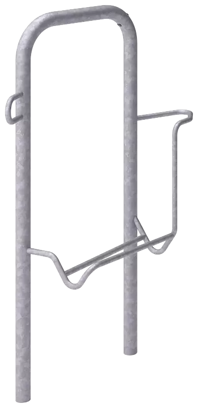 Fahrradparker ZIROS, einseitig, hoch, zum Einbetonieren, feuerverzinkt