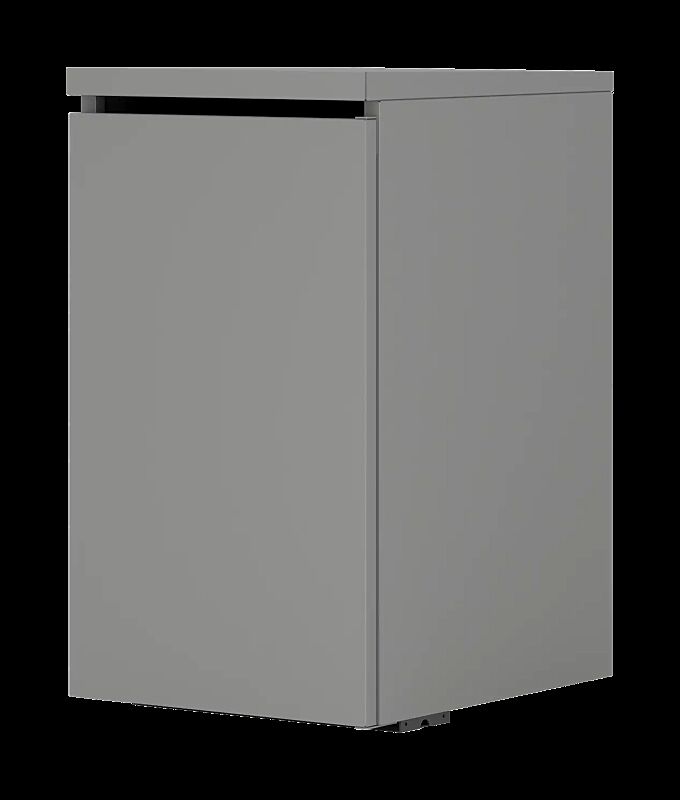 Müllbehälter-Einzelschrank STYLEOUT® BASIC, pulverbeschichtet in RAL 9007 graualuminium