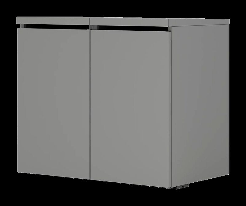 Müllbehälter-Doppelschrank STYLEOUT® BASIC, pulverbeschichtet in RAL 9007 graualuminium