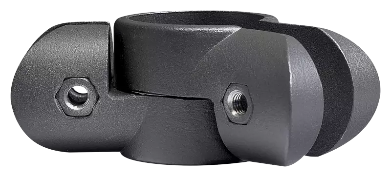 Detail: Befestigungsschellen für optimale Winkeleinstellung