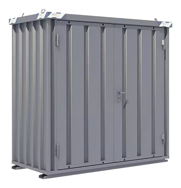 Materialcontainer BOSVILLE, Modell 1, Doppelflügeltür an Stirnseite