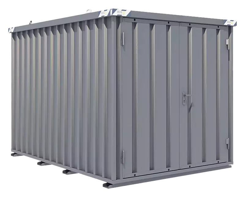 Materialcontainer BOSVILLE, Modell 3, Doppelflügeltür an Stirnseite