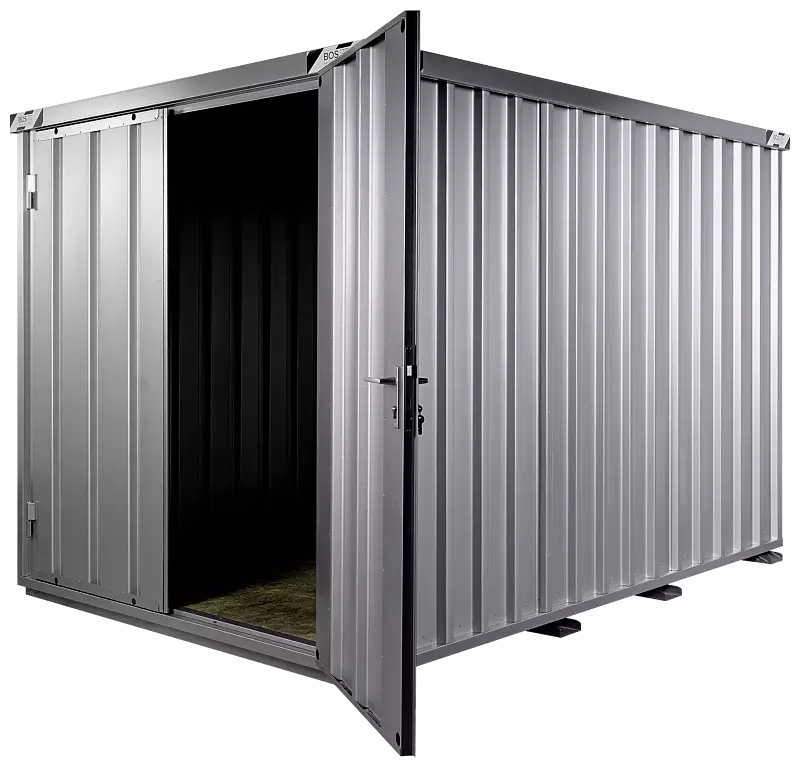 Materialcontainer BOSVILLE, Modell 3, Doppelflügeltür an Stirnseite