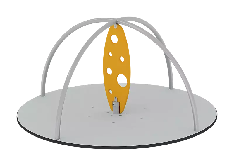 Stehkarussell MEIKO, HDPE-Kunststoffpaneele in signalgelb ähnlich RAL 1003