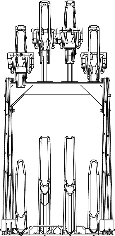 Doppelstock-Fahrradparksystem EASYLIFT CAPACITY, doppelseitig, 8 Stellplätze, Radabstand 400 mm