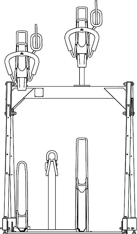 Doppelstock-Fahrradparksystem EASYLIFT CAPACITY, einseitig, 4 Stellplätze, Radabstand 500 mm