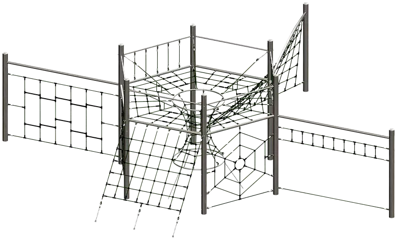 Kletteranlage MATAS, Kletterseile in schwarz