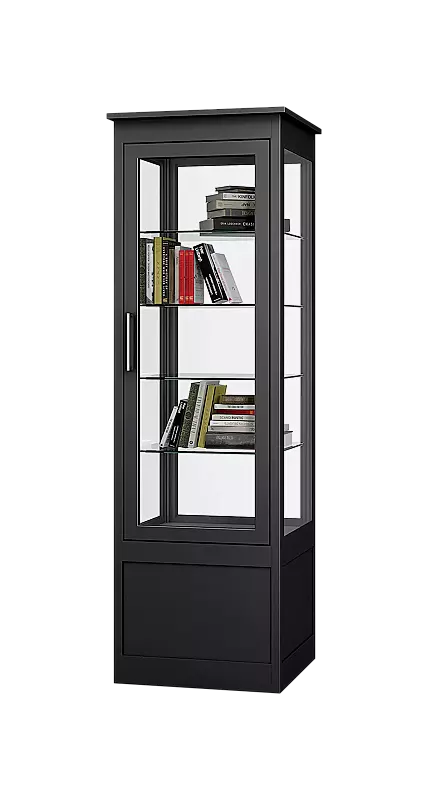 Öffentlicher Bücherschrank EMBRUN, Breite 600 mm, mit einteiliger Drehflügeltür, vorn öffnend, in RAL 7016 anthrazitgrau