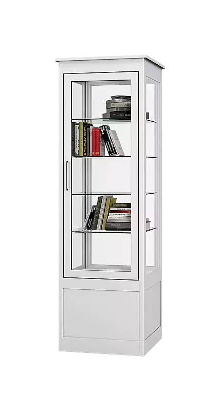 Öffentlicher Bücherschrank EMBRUN, Breite 600 mm, mit einteiliger Drehflügeltür, vorn öffnend, in RAL 9016 verkehrsweiß