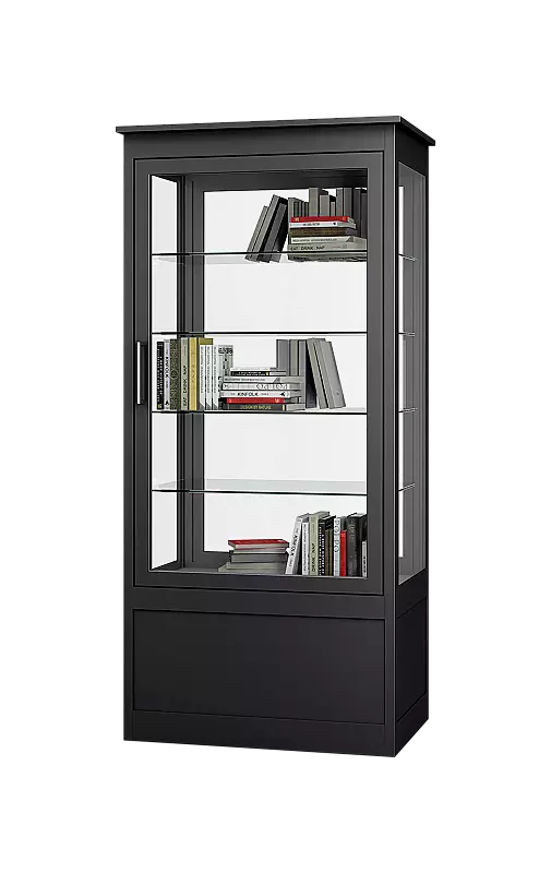 Öffentlicher Bücherschrank EMBRUN, Breite 900 mm, mit einteiliger Drehflügeltür, vorn und hinten öffnend, in RAL 7016 anthrazitgrau