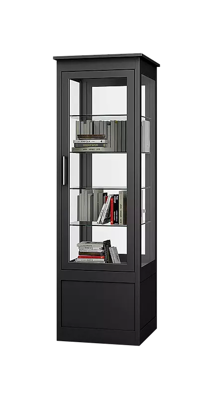 Öffentlicher Bücherschrank EMBRUN, Breite 600 mm, mit einteiliger Drehflügeltür, vorn und hinten öffnend, in RAL 7016 anthrazitgrau
