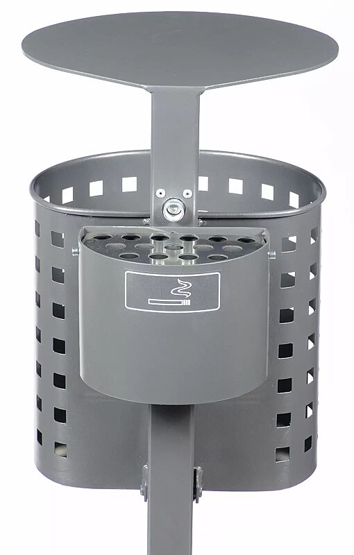 Abfallbehälter ASPEN, mit Lochoptik, in DB 703 eisenglimmer