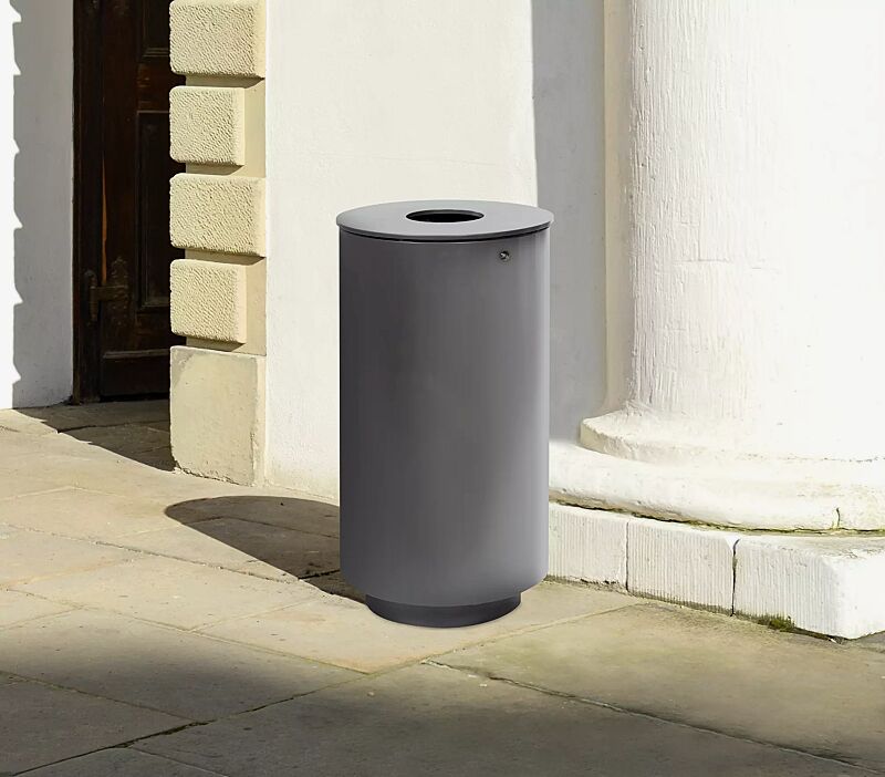 Abfallbehälter BELPER ohne Ascher, zum Aufdübeln, in DB 703 eisenglimmer