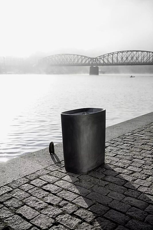 Abfallbehälter BETTER mit Innenbehälter, in dunkelgrau