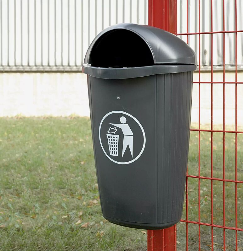 Abfallbehälter BRADFORD, in anthrazitgrau ähnlich RAL 7016