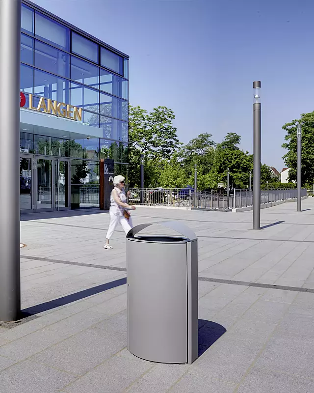 Abfallbehälter CAPITAL aus Stahl, 60 Liter, zum freien Aufstellen