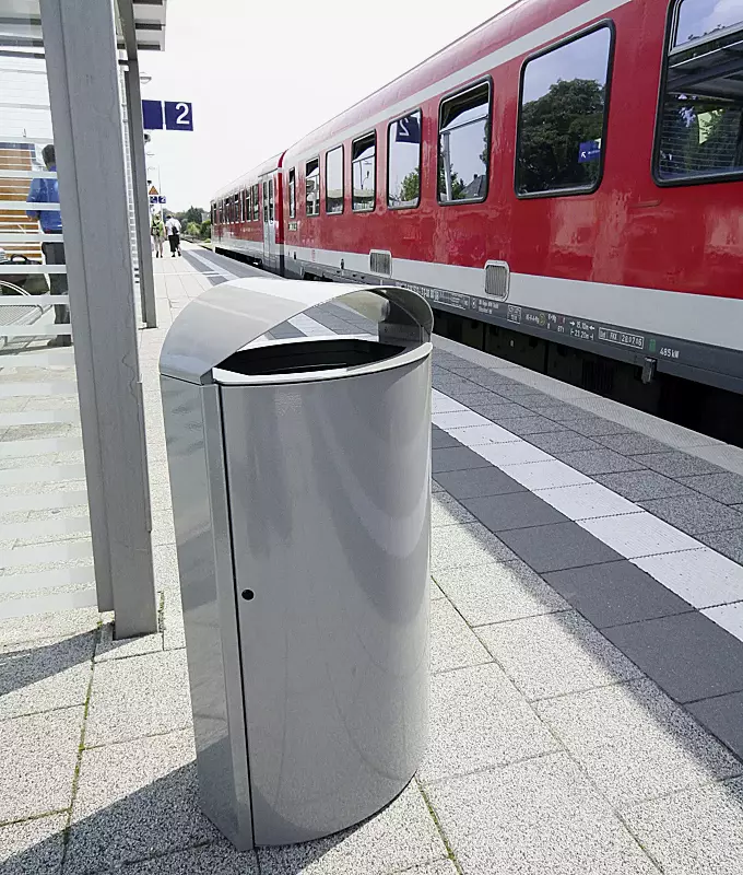 Abfallbehälter CAPITAL aus Stahl, 60 Liter, zum freien Aufstellen