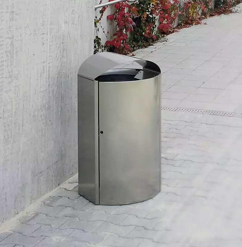 Abfallbehälter CAPITAL, 90 Liter, aus Edelstahl
