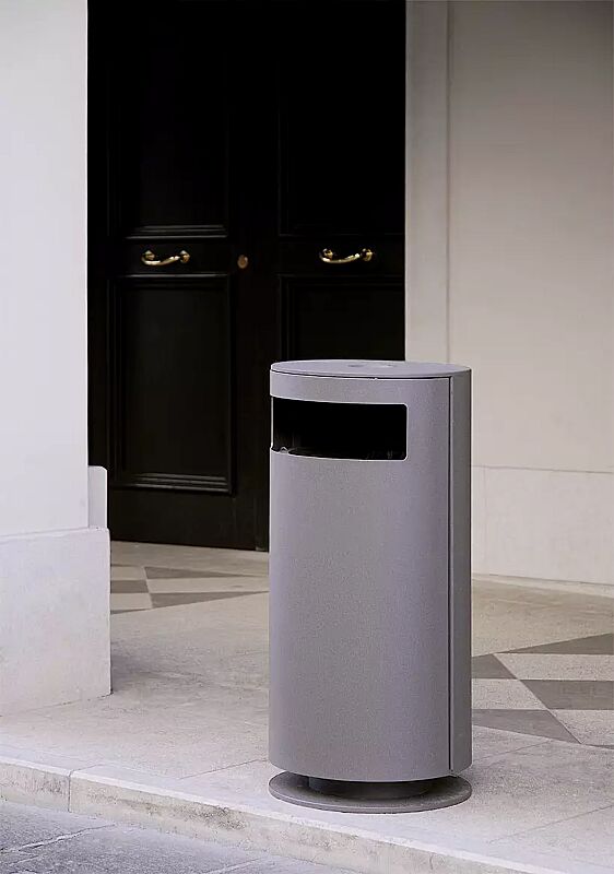 abfallbehaelter-cima__shoKAT0009191 Abfallbehälter CIMA mit Ascher, in RAL 9007 graualuminium