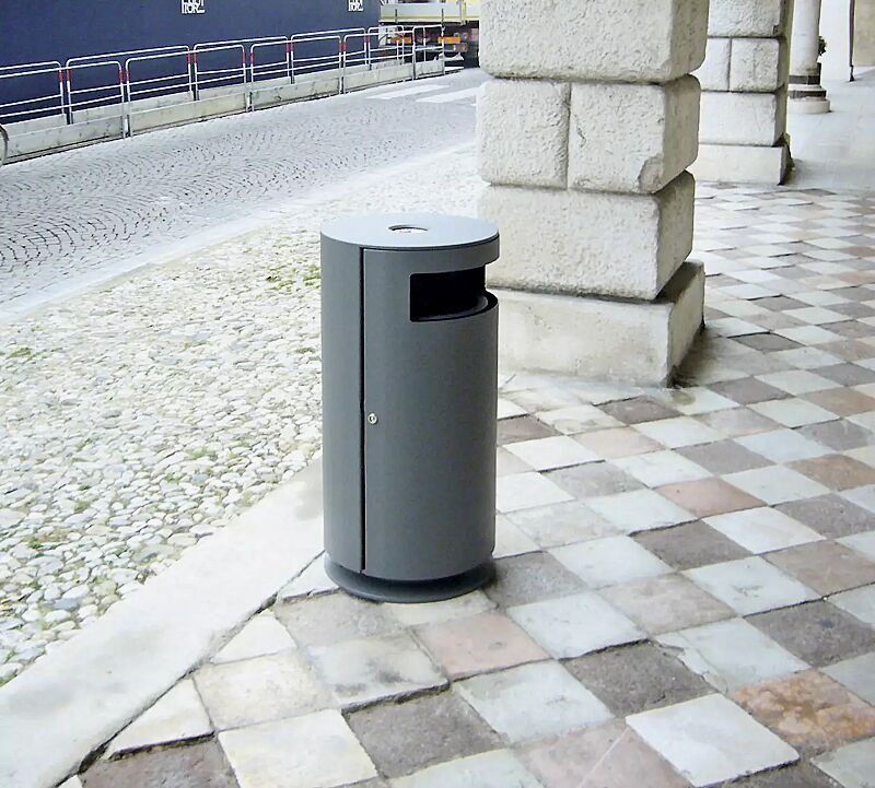 abfallbehaelter-cima__shoKAT0017027 Abfallbehälter CIMA mit Ascher, in DB 703 eisenglimmer