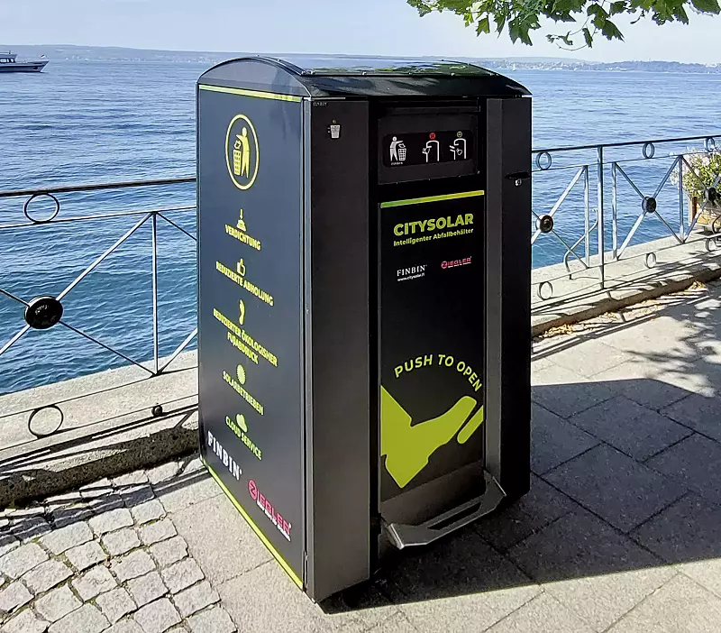 Abfallbehälter CITYSOLAR 240 ohne Ascher