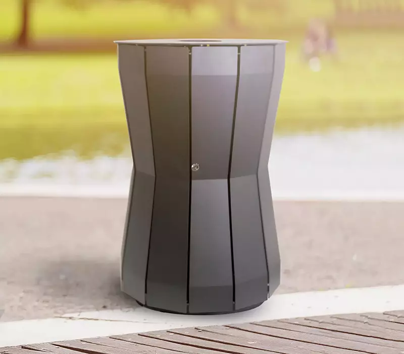 Abfallbehälter CONWY, 105 Liter, in RAL 7016 anthrazitgrau