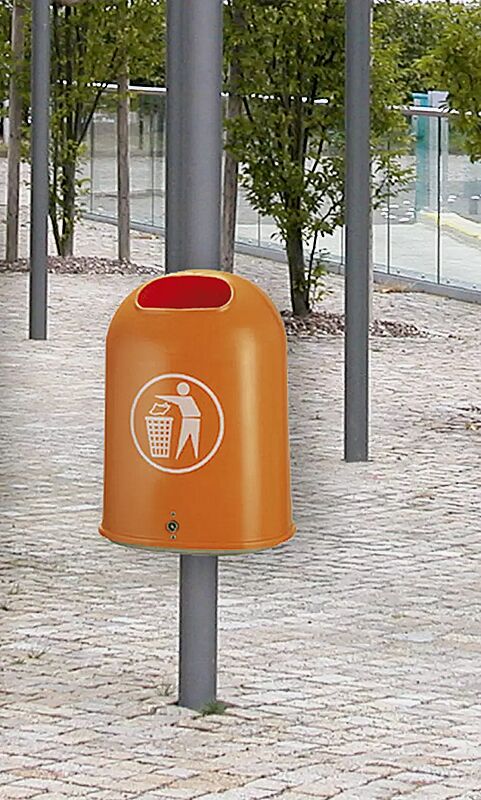 Abfallbehälter DERBY aus Polyethylen, in gelborange ähnlich RAL 2000