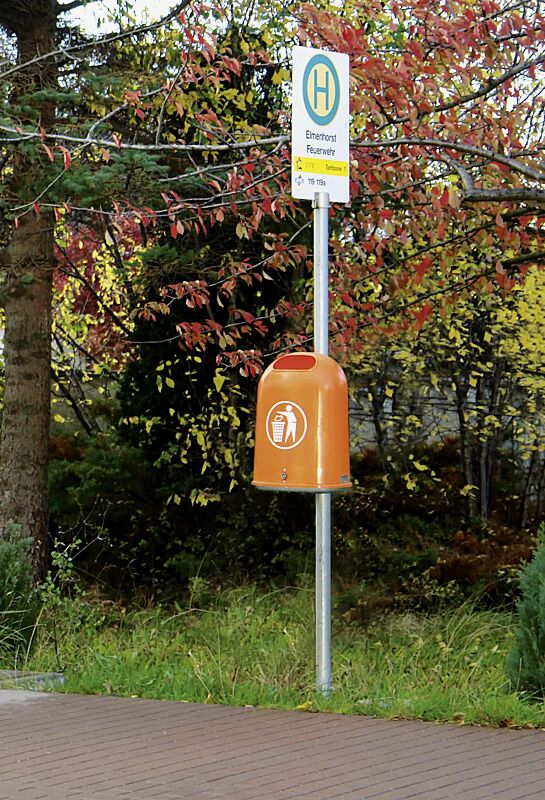 Abfallbehälter DERBY aus Polyethylen, in gelborange ähnlich RAL 2000