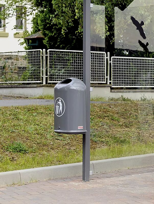 Abfallbehälter DERBY aus Stahl, in DB 703 eisenglimmer