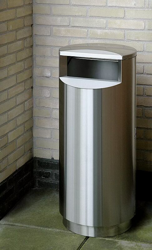 abfallbehaelter-finbin-city__shoKAT0069997 Standbehälter FINBIN CITY aus Edelstahl, 60 Liter, ohne Ascher, zum Aufdübeln mittels Edelstahlsockel
