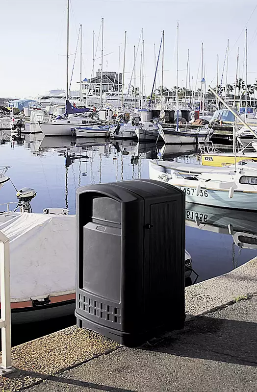 Abfallbehälter GRANBY in schwarz ähnlich RAL 9005