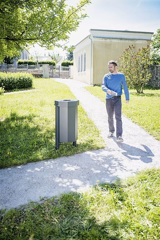 Abfallbehälter HAMBURG in RAL 7016 anthrazitgrau