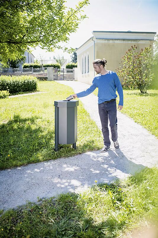 Abfallbehälter HAMBURG in RAL 7016 anthrazitgrau