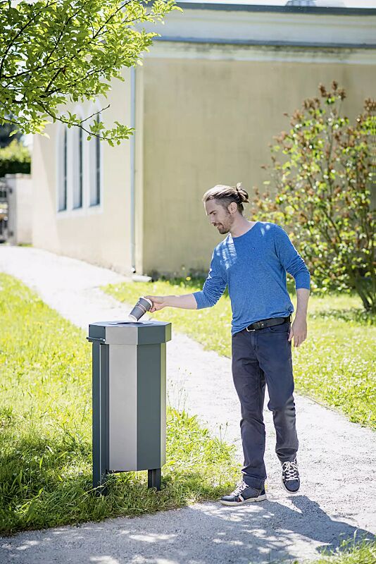 Abfallbehälter HAMBURG in RAL 7016 anthrazitgrau