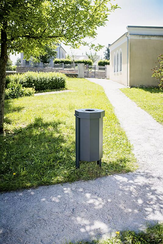 Abfallbehälter HAMBURG in RAL 7016 anthrazitgrau