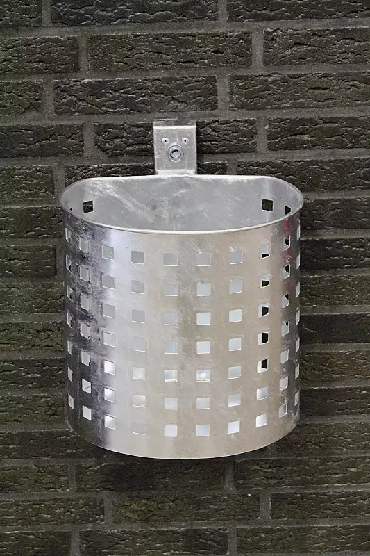 Abfallbehälter KASSEL, mit Lochoptik, feuerverzinkt