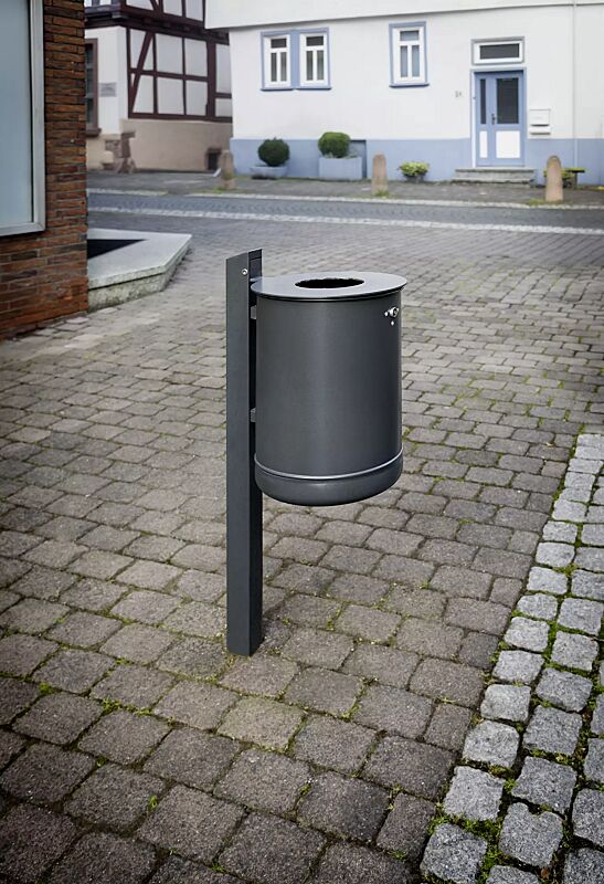 abfallbehaelter-koeln__shoKAT0077101 Abfallbehälter KÖLN, ohne Ascher, 35 Liter, Volblech, zum Einbetonieren, in DB 703 eisenglimmer