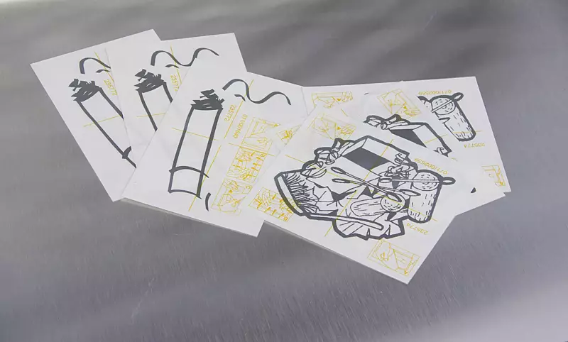 Piktogramm-Aufkleber beiliegend