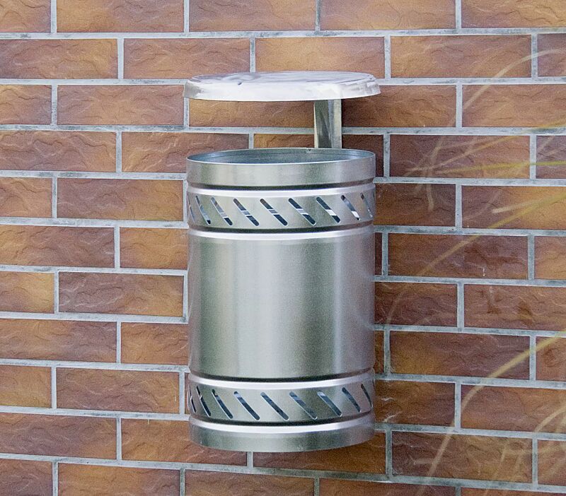 Abfallbehälter MAGGIOLINO mit Schutzdach, feuerverzinkt