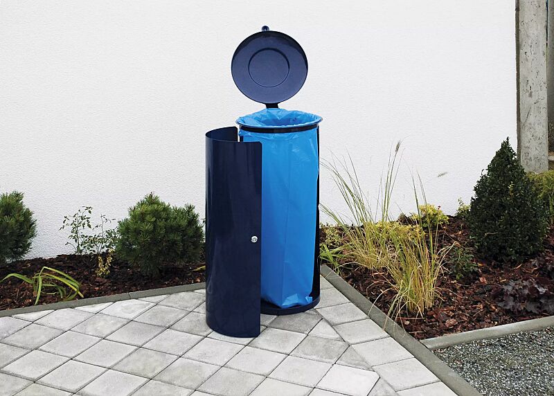 Abfallbehälter NEWPORT, 110 Liter, zum Aufdübeln, in RAL 5013 kobaltblau