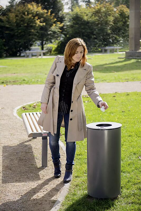 abfallbehaelter-noranda__shoKAT0038151 Abfallbehälter NORANDA, mit Ascher, in DB 703 eisenglimmer